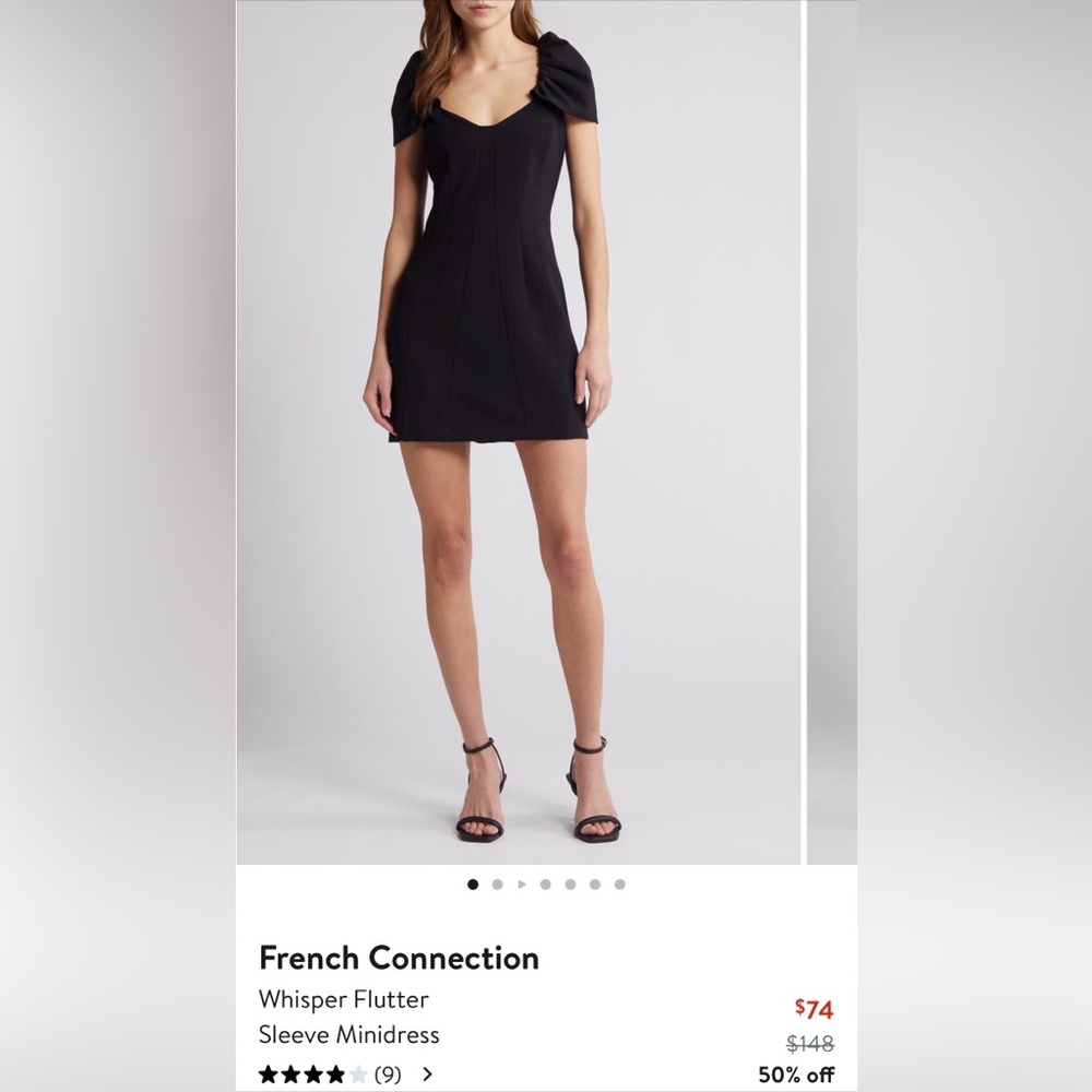 French Connection Women's Whisper Gathered-Sleeve Mini Dress